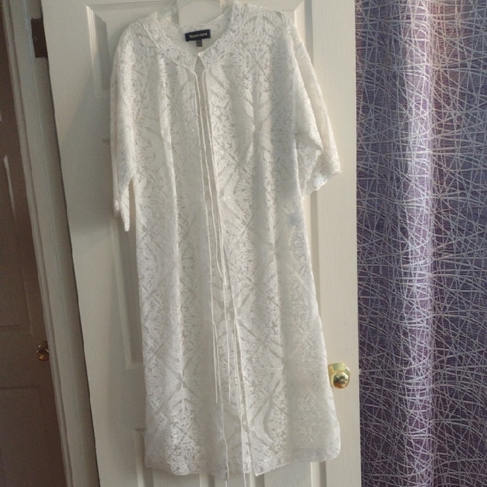 Tadashi Shoji Ivory Lace Overlay
